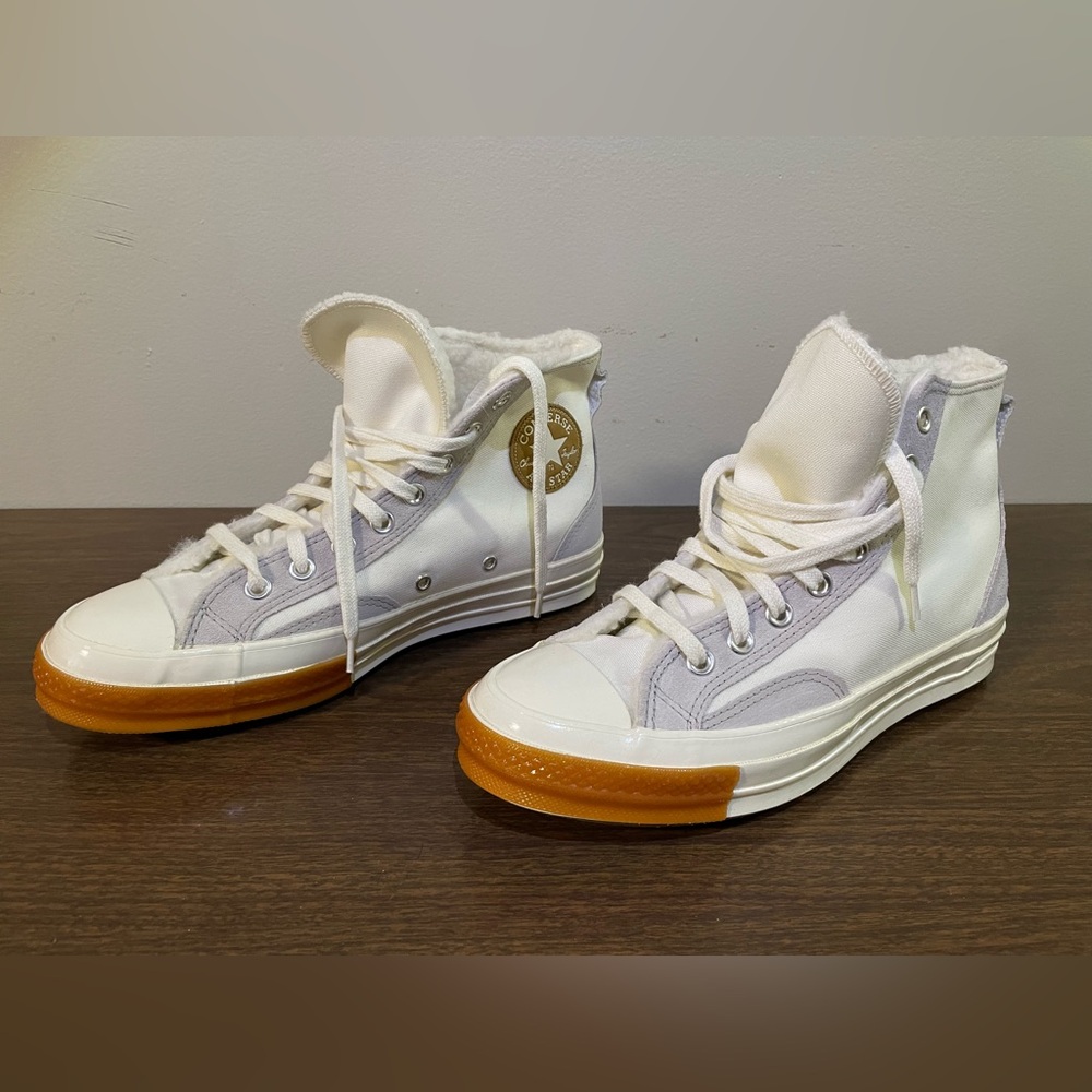 Converse Chuck 70 Sherpa Lined High-Top White Sneakers